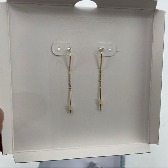 ~Lucky Brand Women's Turquoise Flower Gold Threader Earring NIB - Picture 5 of 5